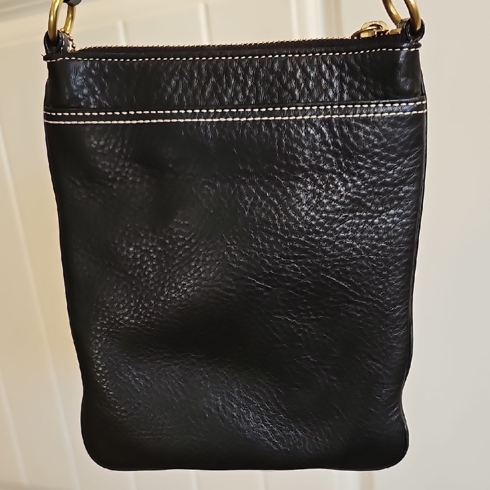 Coach Vintage 2006 Black Pebble Leather + Monogram Crossbody EUC - Picture 9 of 17